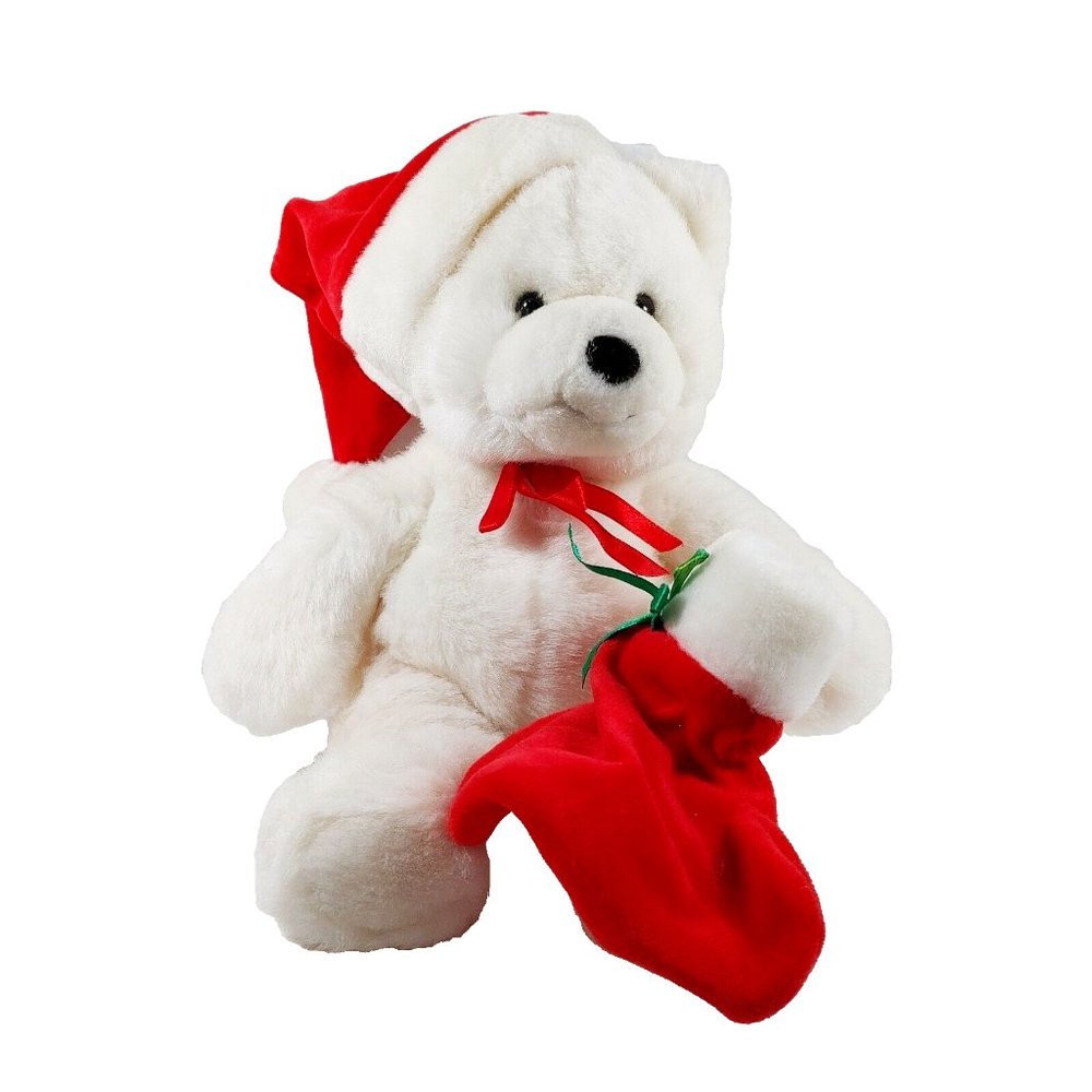 Ganz Stocking Snugglers 1998 Vintage Plush Christmas Bear w/Stocking RARE